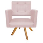 Kit 02 Poltronas Gênesis Base Giratória De Madeira Corano Ros