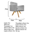 Kit 02 Poltronas Gênesis Base Giratória De Madeira Suede Cinz