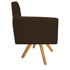 Kit 02 Poltronas Gênesis Base Giratória De Madeira Suede Marr