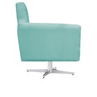 Kit 02 Poltronas Gênesis Base Giratória De Metal Suede Azul T