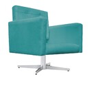 Kit 02 Poltronas Gênesis Base Giratória De Metal Suede Azul T
