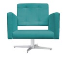 Kit 02 Poltronas Gênesis Base Giratória De Metal Suede Azul T