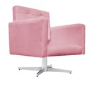 Kit 02 Poltronas Gênesis Base Giratória De Metal Suede Rosa B