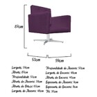 Kit 02 Poltronas Gênesis Base Giratória De Metal Suede Roxo -