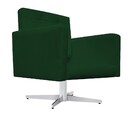 Kit 02 Poltronas Gênesis Base Giratória De Metal Suede Verde