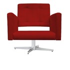 Kit 02 Poltronas Gênesis Base Giratória De Metal Suede Vermel