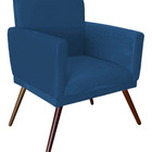 Kit 02 Poltronas Gênesis E 01 Puff  - Azul Escuro