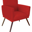 Kit 02 Poltronas Gênesis E 01 Puff - Vermelho
