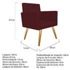 Kit 02 Poltronas Gênesis E Puff Sofia Palito Mel Corano Bordô