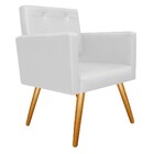 Kit 02 Poltronas Gênesis E Puff Sofia Palito Mel Corano Branc