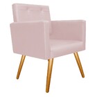 Kit 02 Poltronas Gênesis E Puff Sofia Palito Mel Corano Rosa