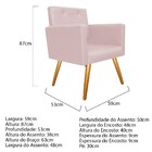 Kit 02 Poltronas Gênesis E Puff Sofia Palito Mel Corano Rosa