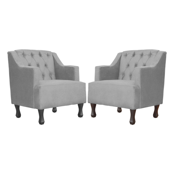 Kit 02 Poltronas Genesis Luxo Suede Cores - Ds Estofados - Ci