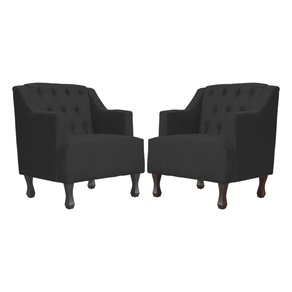 Kit 02 Poltronas Genesis Luxo Suede Cores - Ds Estofados - Pr