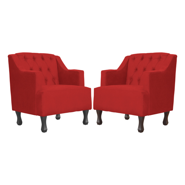 Kit 02 Poltronas Genesis Luxo Suede Cores - Ds Estofados - Ve