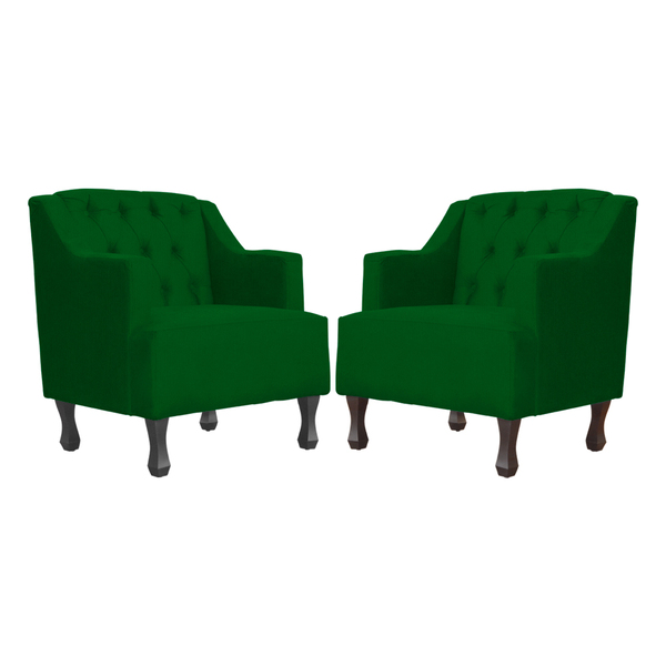 Kit 02 Poltronas Genesis Luxo Suede Cores - Ds Estofados - Ve