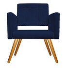 Kit 02 Poltronas Gênesis Palito Mel Suede Azul Marinho - Amar