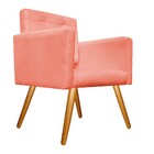 Kit 02 Poltronas Gênesis Palito Mel Suede Coral - Amarena Móv