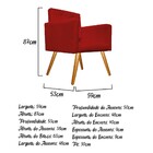 Kit 02 Poltronas Gênesis Palito Mel Suede Vermelho - Amarena
