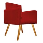 Kit 02 Poltronas Gênesis Palito Mel Suede Vermelho - Amarena