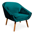 Kit 02 Poltronas Giovana Acetinado Pés Palito Castanho - D'ro