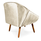 Kit 02 Poltronas Giovana Acetinado Pés Palito Castanho - D'ro