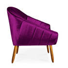 Kit 02 Poltronas Giovana Acetinado Pés Palito Castanho - D'ro