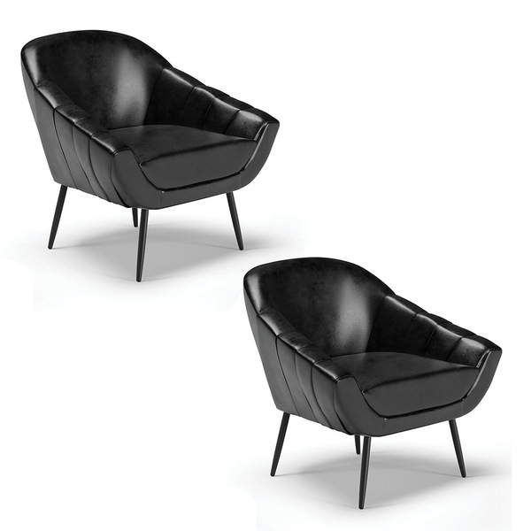 Kit 02 Poltronas Giovana Corano Pés Palito De Ferro D03 - D'r