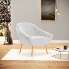 Kit 02 Poltronas Giovana Corano Pés Palito Natural D03 - D'ro