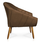 Kit 02 Poltronas Giovana Corano Vintage Camel Marrom Pés Pali