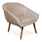 Kit 02 Poltronas Giovana Corano Vintage Capuccino Pés Palito