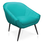 Kit 02 Poltronas Giovana Corino Azul Turquesa Pés Palito De F