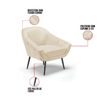 Kit 02 Poltronas Giovana Corino Bege Pés Palito De Ferro D03