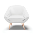 Kit 02 Poltronas Giovana Corino Branco Pés Palito Natural D03