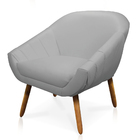 Kit 02 Poltronas Giovana Corino Pés Palito Castanho D03 - D'r