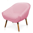 Kit 02 Poltronas Giovana Corino Pés Palito Castanho - D'rossi