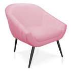 Kit 02 Poltronas Giovana Corino Rosa Bebê Pés Palito De Ferro