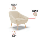 Kit 02 Poltronas Giovana Linho Areia A27 Pés Palito Natural D