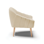 Kit 02 Poltronas Giovana Linho Areia A27 Pés Palito Natural D