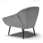 Kit 02 Poltronas Giovana Linho Grafite A26 Pés Palito De Ferr