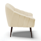 Kit 02 Poltronas Giovana Linho Palha A32 Pés Palito De Ferro