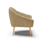 Kit 02 Poltronas Giovana Linho Palha A32 Pés Palito Natural -