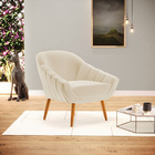 Kit 02 Poltronas Giovana Linho Pés Palito Castanho D03 - D'ro