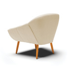 Kit 02 Poltronas Giovana Linho Pés Palito Castanho D03 - D'ro