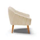 Kit 02 Poltronas Giovana Linho Pés Palito Castanho D03 - D'ro