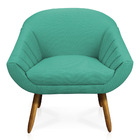 Kit 02 Poltronas Giovana Linho Pés Palito Castanho D03 - D'ro