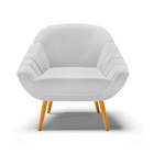 Kit 02 Poltronas Giovana Linho Pés Palito Castanho D03 - D'ro