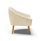 Kit 02 Poltronas Giovana Linho Pés Palito Castanho D03 - D'ro