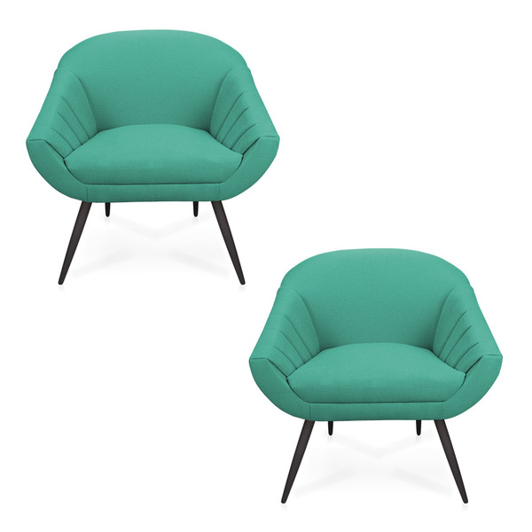 Kit 02 Poltronas Giovana Linho Pés Palito De Ferro D01 - D'ro