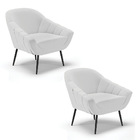 Kit 02 Poltronas Giovana Linho Pés Palito De Ferro D01 - D'ro